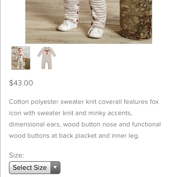 NWOT Mudpie Fox Sweater Romper - Baby - Picture 6 of 6